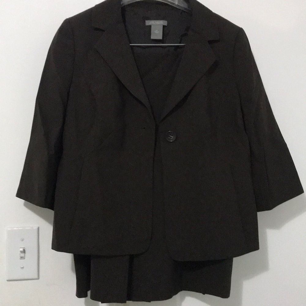 Ann Taylor petite skirt suit—chocolate brown